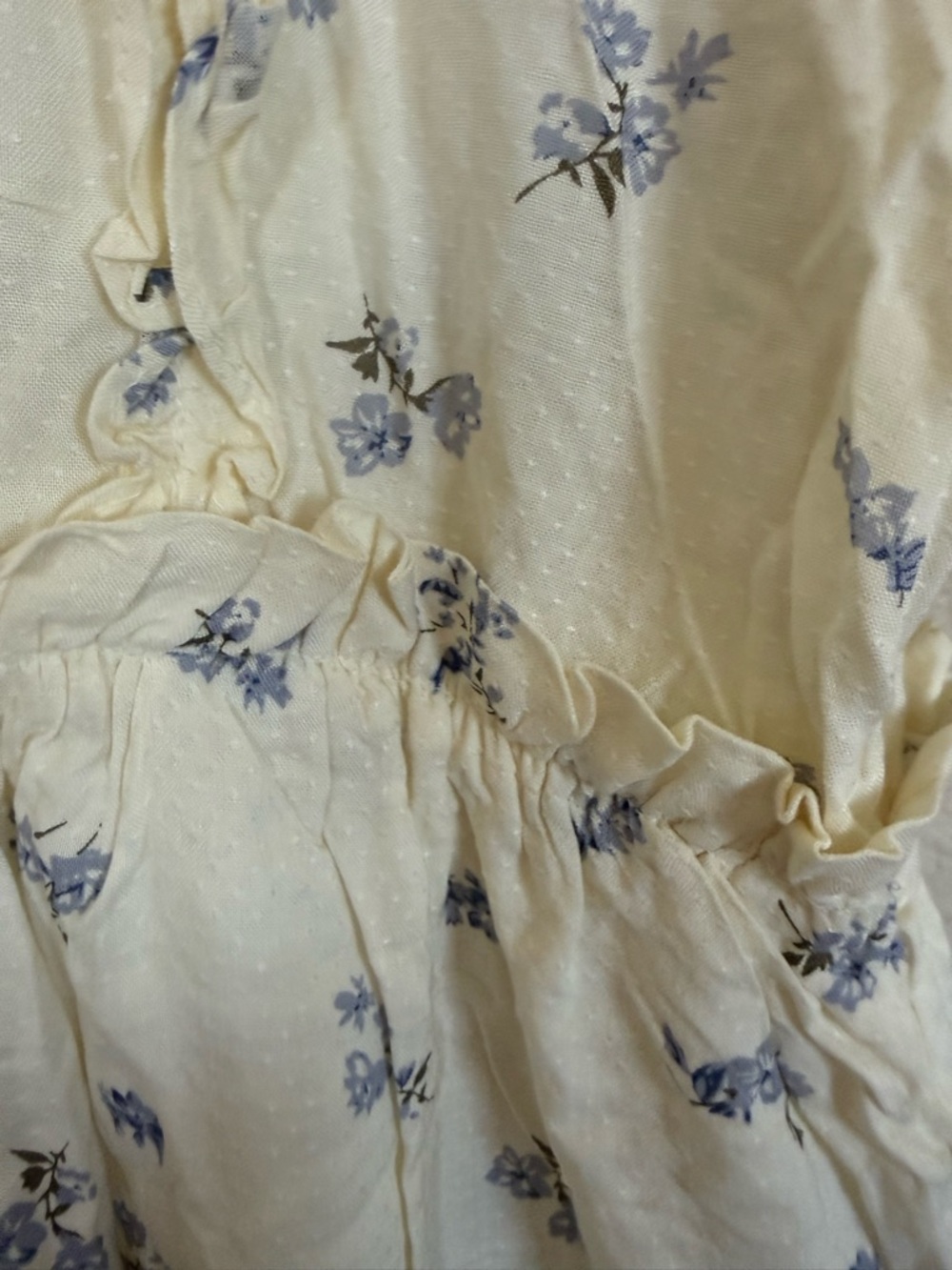 Ivory Floral Ruffle Short Dress XL RIO - Picture 7 of 14